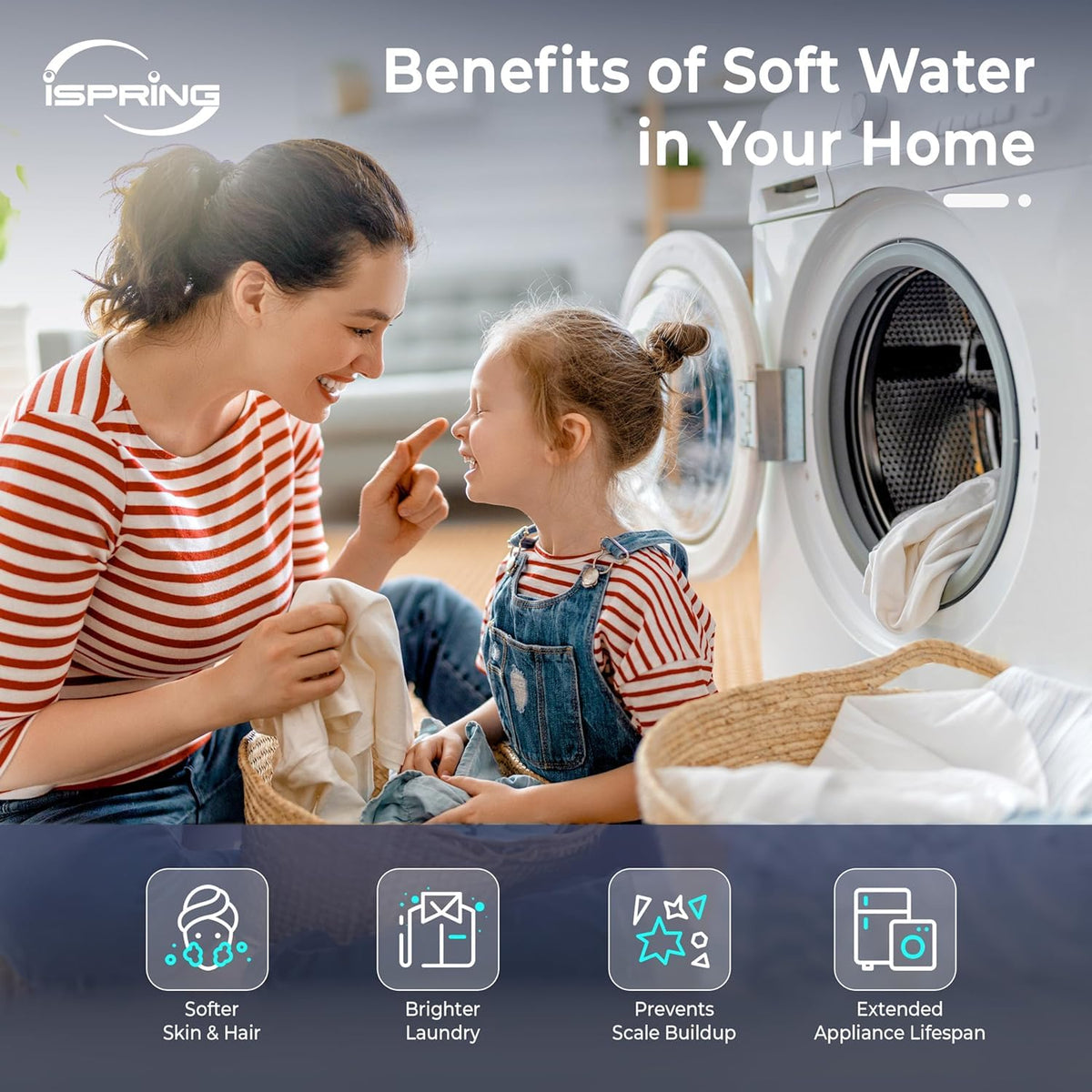 iSpring WCS50KG+RO5004F, Whole House Water Softener &amp; Under Sink Reverse Osmosis Water Filtration System, Reduce PFAS, TDS, and Lead, Complete Softening and Purification Solution for the Entire Home