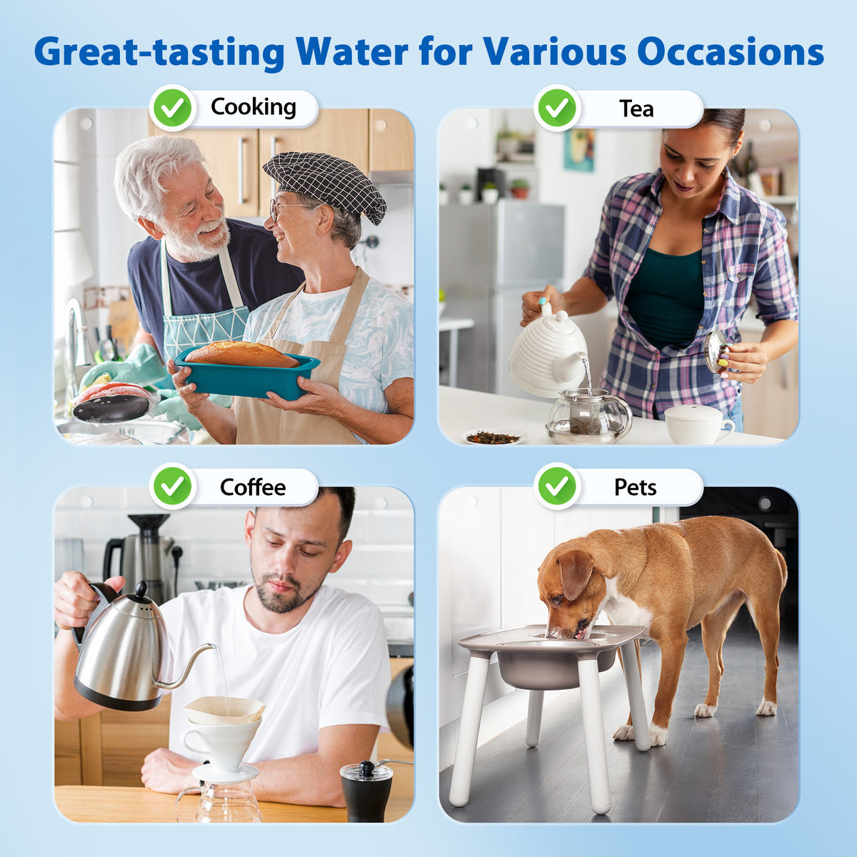 iSpring US21B-CPB 4-Layer High Capacity Under Sink Water Filter, Reduces Lead, PFAS, PFOA/PFOS, Chlorine, Bad Taste &amp; Odor, w/ 2 Upgraded Direct Connect Hoses