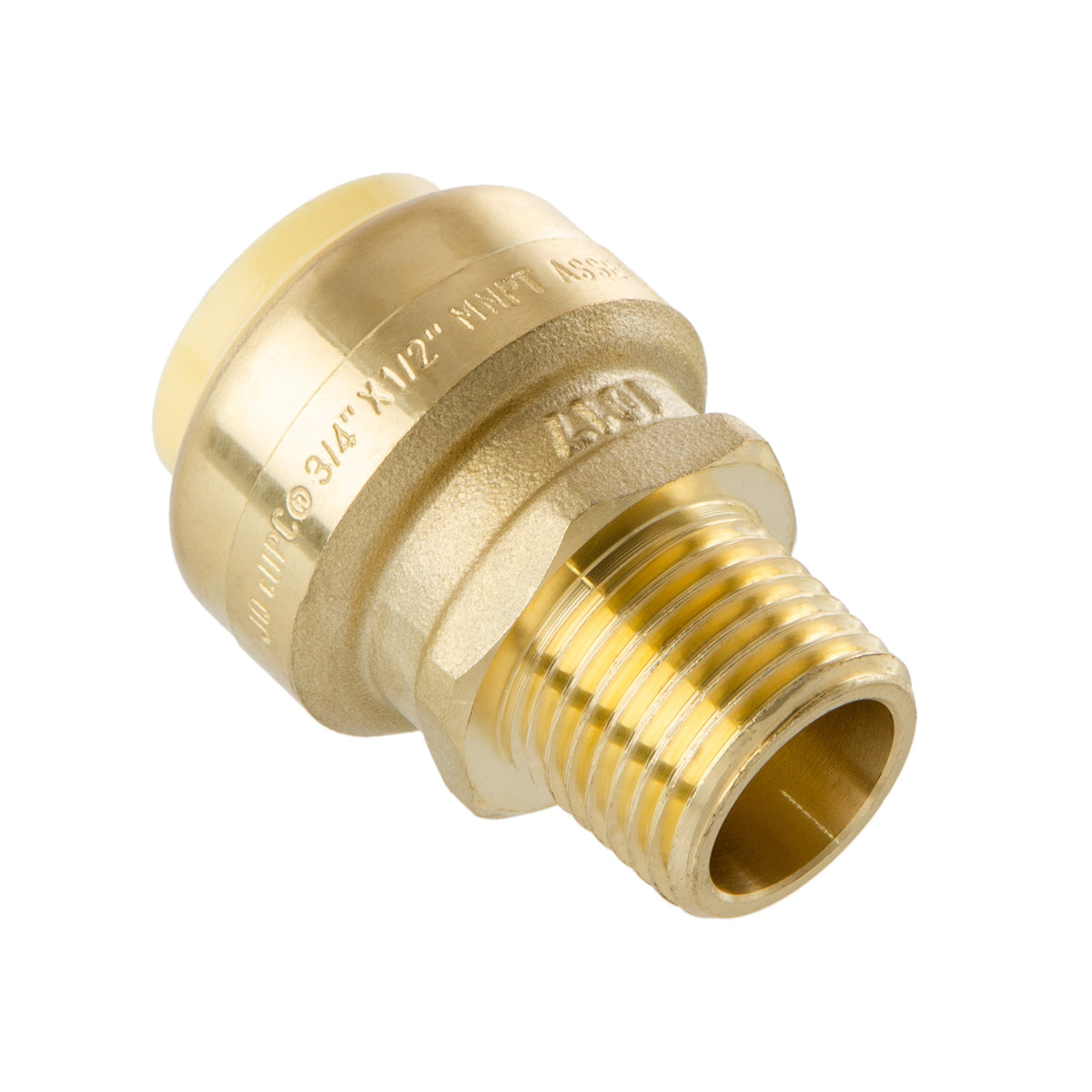 LittleWell ACPF12MPT8 Brass 3/4'' Push-Fit to 1/2'' NPT Male Pipe Thread Coupling, Works the Same as A SharkBite