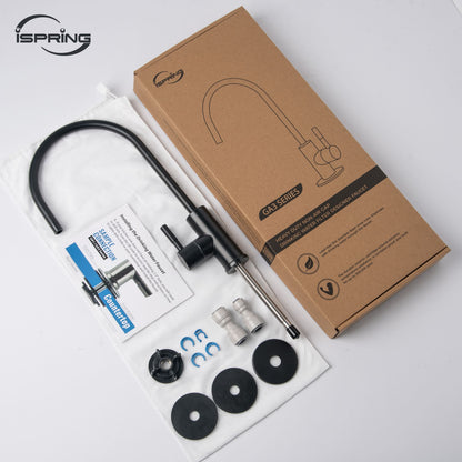 iSpring GA3-ORB Drinking Water Faucet for Kitchen Sink with 3/8'' Connector, Heavy Duty Lead-Free Reverse Osmosis Faucet for RO System, Non-Air Gap 100% Stainless Steel RO Faucet, Oil Rubbed Finish