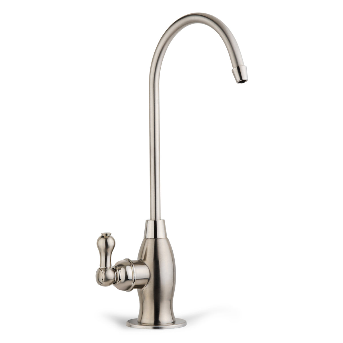 iSpring GK1-BN Lead-Free Faucet for RO System and Drinking Water Filtration System, Contemporary Coke-Shaped Style, High Spout, Brushed Nickel Finish