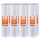 iSpring FP220BX8 20” x 4.5” Water Filter Replacement Cartridges - Sediment Filter - 20 Micron - Fits Whole House Water Filtration Systems - Pack of 8