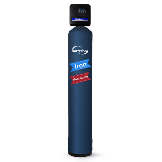 iSpring WCFM400K Whole House Central Iron and Manganese Water Filter Filtration System, Digital Controlled Automatic Regeneration and Air Injection, Set &amp; Forget