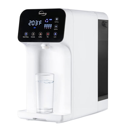 iSpring RCD100 5-Stage Countertop Reverse Osmosis System, Instant Hot RO Water Dispenser with UV, 2.5:1 Pure to Drain, 100 GPD Portable Water Filtration System, Customizable Temperature Options, BPA Free, Plug and Play
