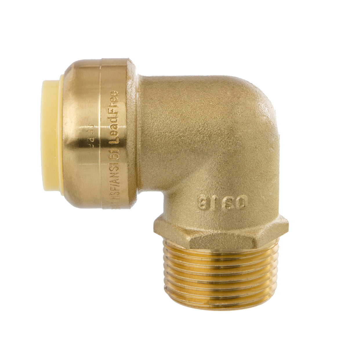 LittleWell AEPF12MPT12x10 Brass 90-Degree Elbow Fitting-3/4'' Push Fit X 3/4'' NPT Male Pipe Thread, 10 Pack, works the same as SharkBite