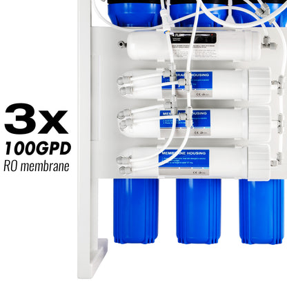 iSpring RCB3P 300 GPD Light Commercial Reverse Osmosis Water System W/Booster Pump and 20"x 2.5" Pre RO Filters