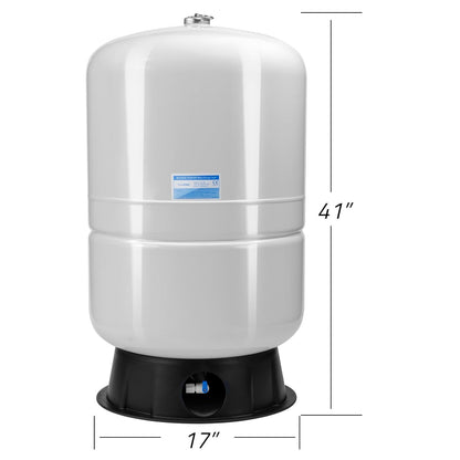 iSpring T40M 40 Gallon Pre-Pressurized Water Storage Tank for Reverse Osmosis RO Systems, Metal High Capacity RO Water Tank,White