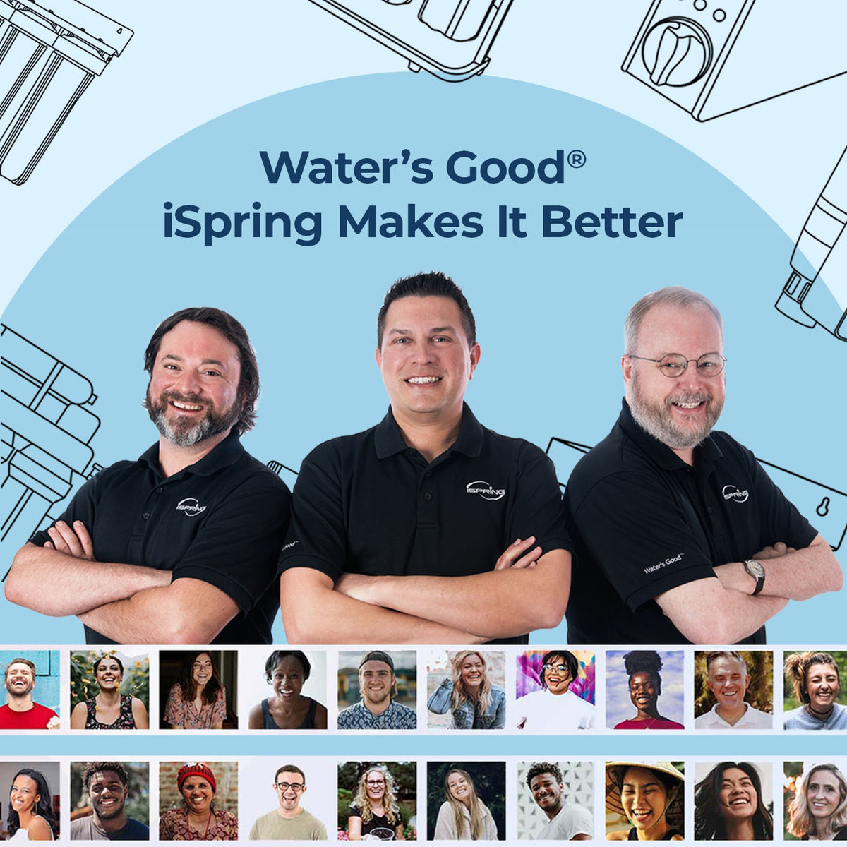 iSpring F3WGB31BMKS Whole House Water Filter Replacement Pack, Reduces Iron, Manganese, Hydrogen Sulfide, Lead, Chlorine, Sediments, Up to 12 Months, 10" × 4.5", Fits WGB31B-MKS