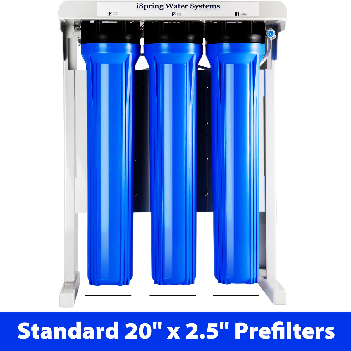 iSpring RCB3P 300 GPD Light Commercial Reverse Osmosis Water System W/Booster Pump and 20"x 2.5" Pre RO Filters