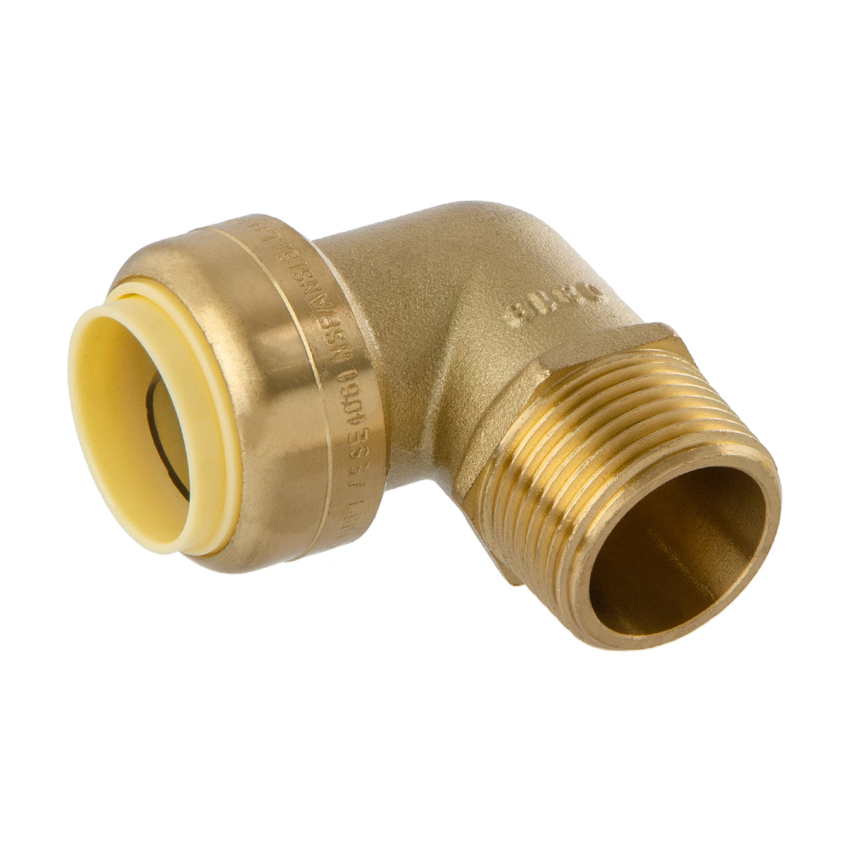 LittleWell AEPF12MPT12x10 Brass 90-Degree Elbow Fitting-3/4'' Push Fit X 3/4'' NPT Male Pipe Thread, 10 Pack, works the same as SharkBite