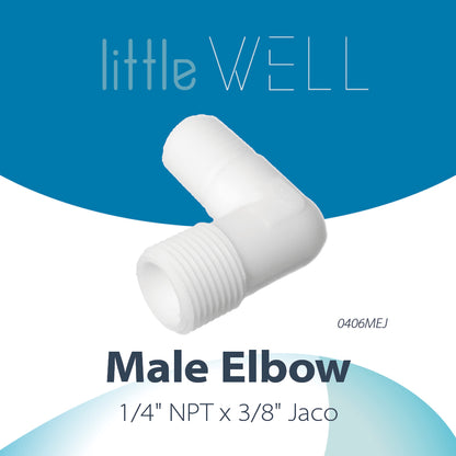 LittleWell 4064X2 1/4" NPT 3/8" Jaco Elbow Fitting, 0406MEJX2 4064X2, 2 Pack