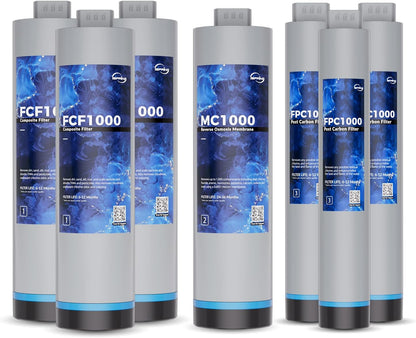 iSpring RO1000-BN Tankless Reverse Osmosis Water System, Removes Lead up to 98%, Reduces TDS and Over 1,000 Contaminants, 1000 GPD, 0.7 GPM Flow, w/ F7-RO1000 up to 3-Year Replacement Filter Set