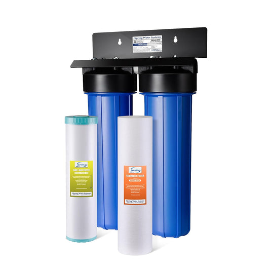 iSpring WGB22B-KS Whole House Water Filter System, Reduces Sediment, PFAS, Heavy Metals, Chlorine, Chloramine, Hydrogen Sulfide, 2-Stage Whole House Water Filtration System