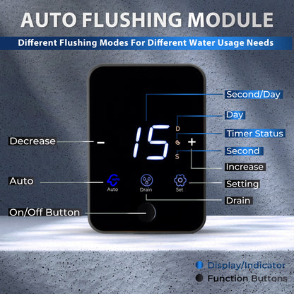 iSpring WSPSL-ARJ-BP NSF Certified, Whole House Spin Down Sediment Water Filter, 4 Modes Bypass, Includes Siliphos Helps Prevent Scale, Clear Housing, Jumbo Size, Touch-Screen Auto Flushing