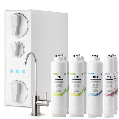 iSpring RO500AKF7 Tankless Under Sink Reverse Osmosis System, NSF 58 Certified, 500 GPD, Removes PFAS, Lead, Chlorine, Alkaline Remineralization, w/ 2-Year Replacement Filter Set (Model:RO500AK)