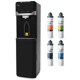 iSpring Bottleless Water Dispenser with 4-Stage Filtration, SGS-Tested 99% of Lead Removal, Water Cooler Dispenser - Hot, Cold, Room Temp, Self Cleaning, Black, Model: DS4B-PB
