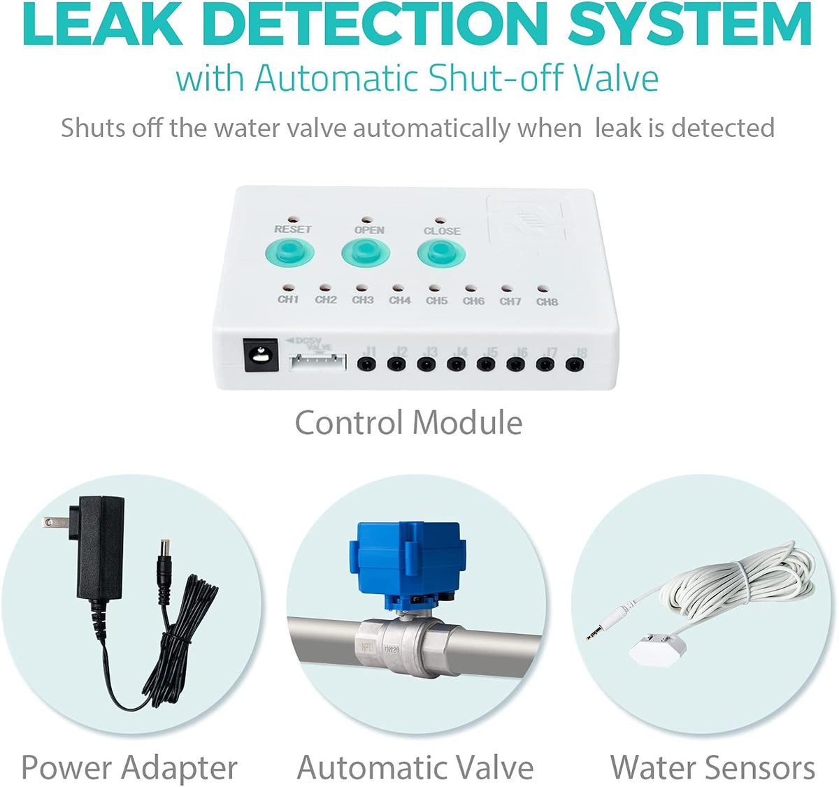 iSpring WSP50ARJBP+LS43 Auto Flushing Spin-Down Sediment Water Filter with Bypass, 50-Micron Jumbo Size Touch Screen Reusable Prefilter, w/ Auto Shut-Off Leak Detector Alarm System