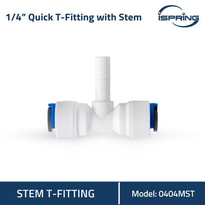 iSpring 0404MST 1/4'' Quick T-Fitting with Stem