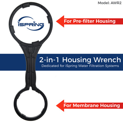iSpring AWR2 2-in-1 Reverse Osmosis Pre-Filter Housing and RO Membrane Canister Wrench