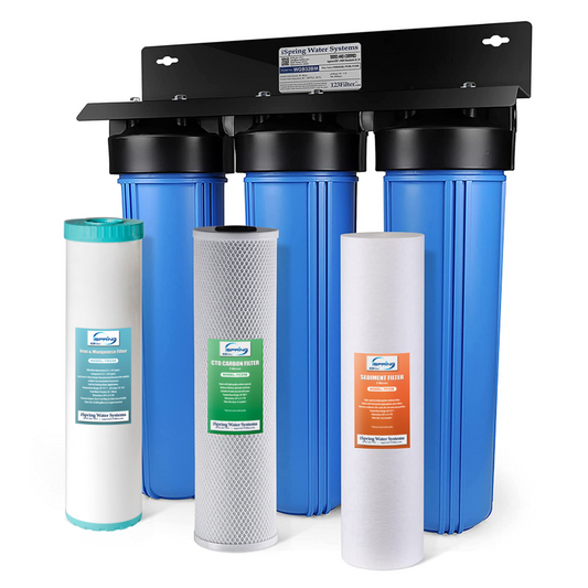 iSpring WGB32BM Whole House Water Filter System, Reduces Iron, Manganese, Chlorine, Sediment, Taste, and Odor, 3-Stage Iron Filter Whole House