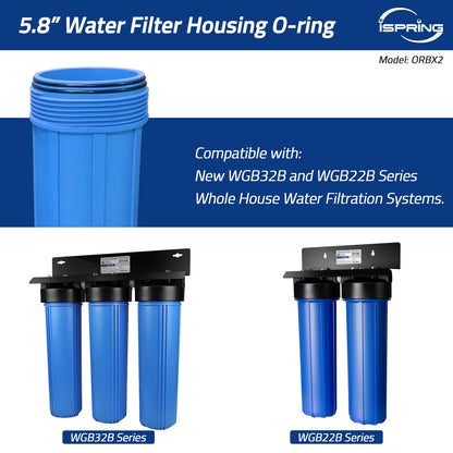 iSpring ORBX2 Replacement O-ring for WGB32B Series and WGB22B Series Whole House Water Filtration Systems - Pack of 2