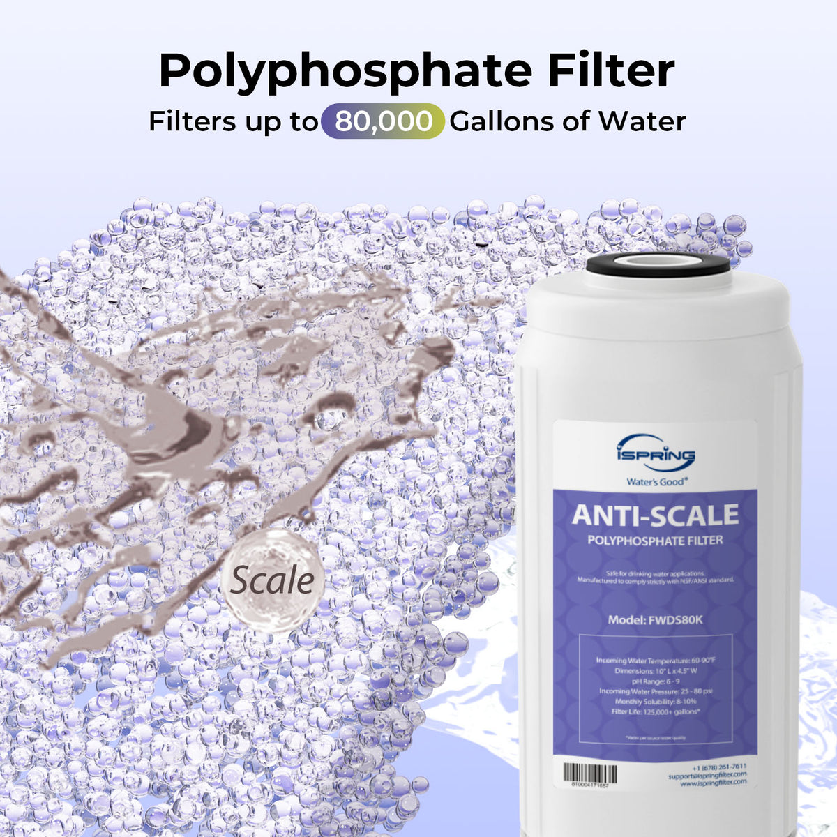 iSpring F3WGB31BKDS Ultimate Protection Whole House Water Filter Replacement Pack, Reduces Heavy Metals, Scale, Chlorine, Hydrogen Sulfide, Up to 12 Months, 10" × 4.5", Fits WGB31B-KDS