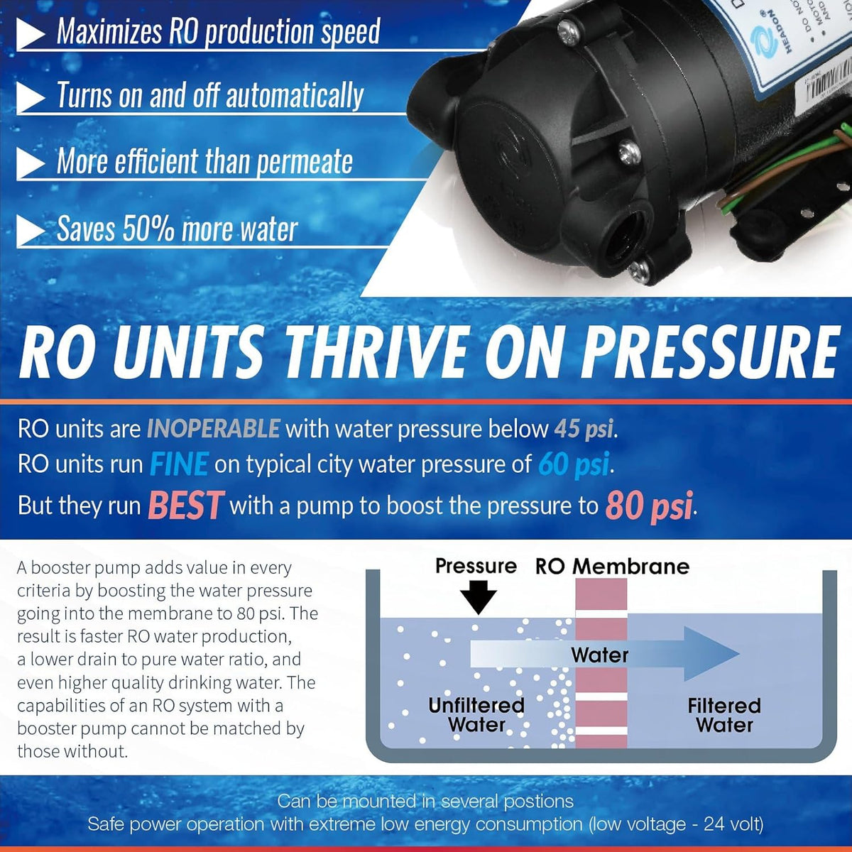 iSpring Light Commercial Tankless Reverse Osmosis Water Filtration System, Removes up to 99% contaminants, 300 GPD, Booster Pump &amp; Pressure Gauge, w/ up to 2-Year Replacement Filter Set (Model: RCB3P)