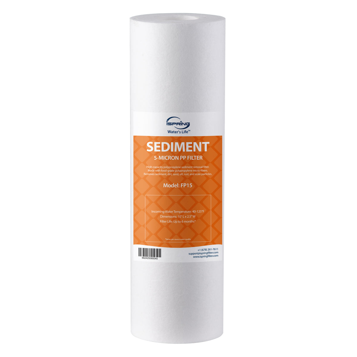 iSpring Water's Life™ 5 Micron 10"x2.5" Standard Sediment Water Filter Filter Cartridges