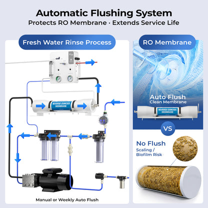 iSpring BRO900 Onboard Seawater Desalination System, 900 GPD High-Pressure RO Watermaker with Built-in UV, Automatic Membrane Flush & Suction Pump for Marine Use